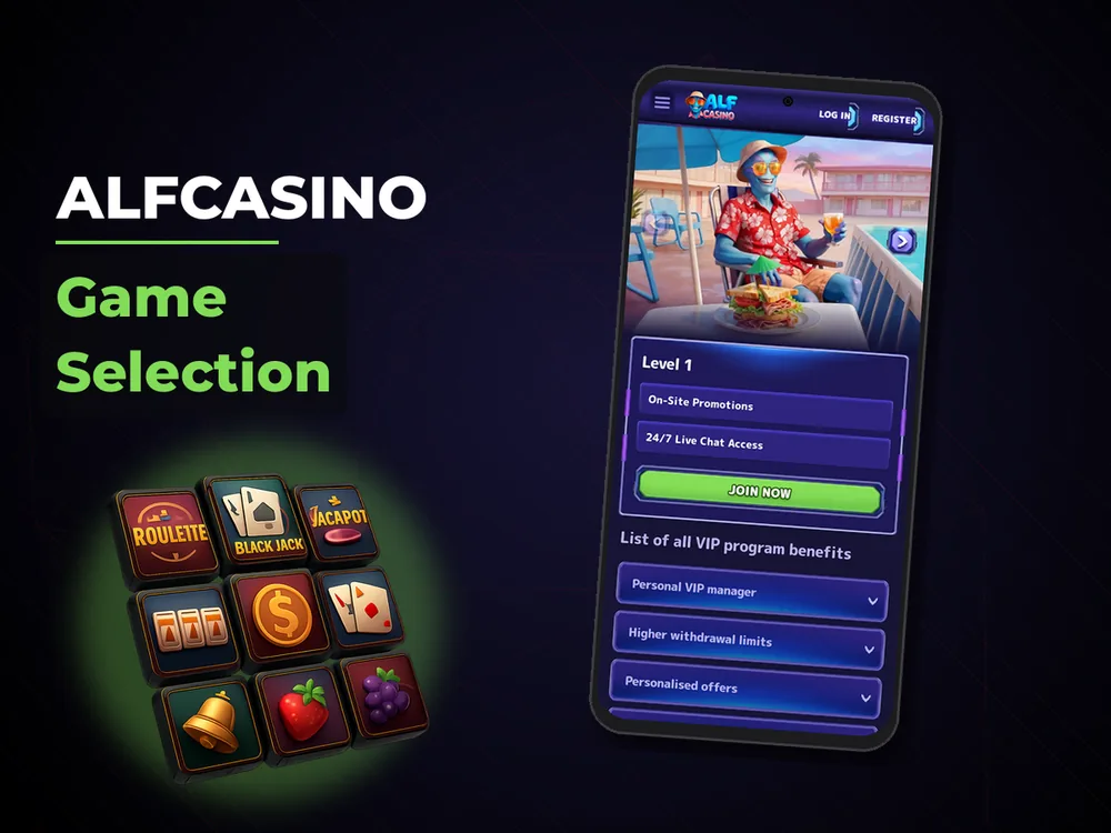 AlfCasino - Game Selection